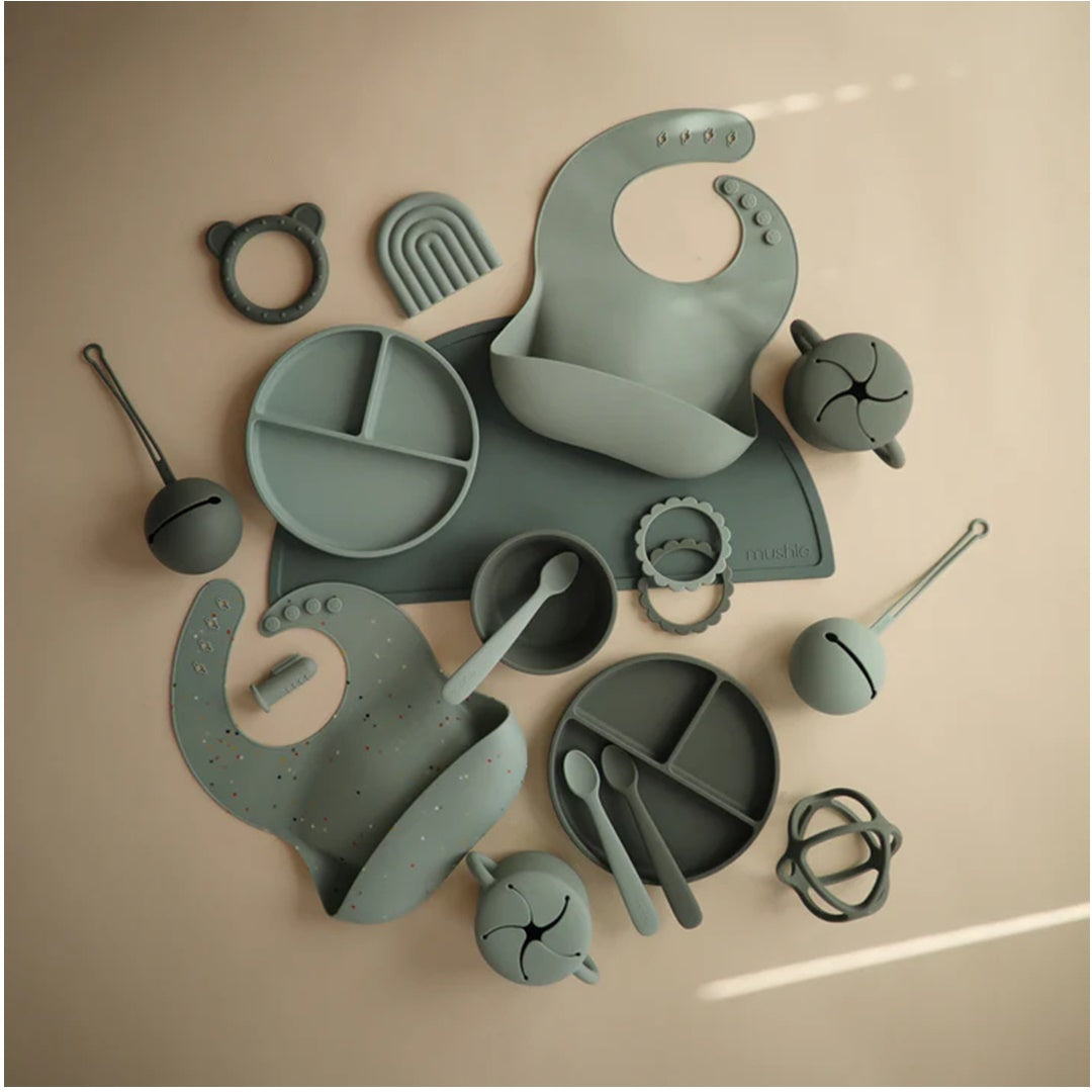 Porta Snack Infantil Mushie Cambridge Blue - Safe and Non-Toxic